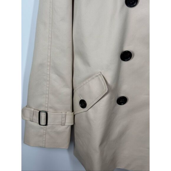 Coach Women Solid Short trench coat 29" length color porcelain size large NWT - Picture 5 of 16